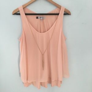 Jennifer Lopez pink  sleeveless blouse Size M